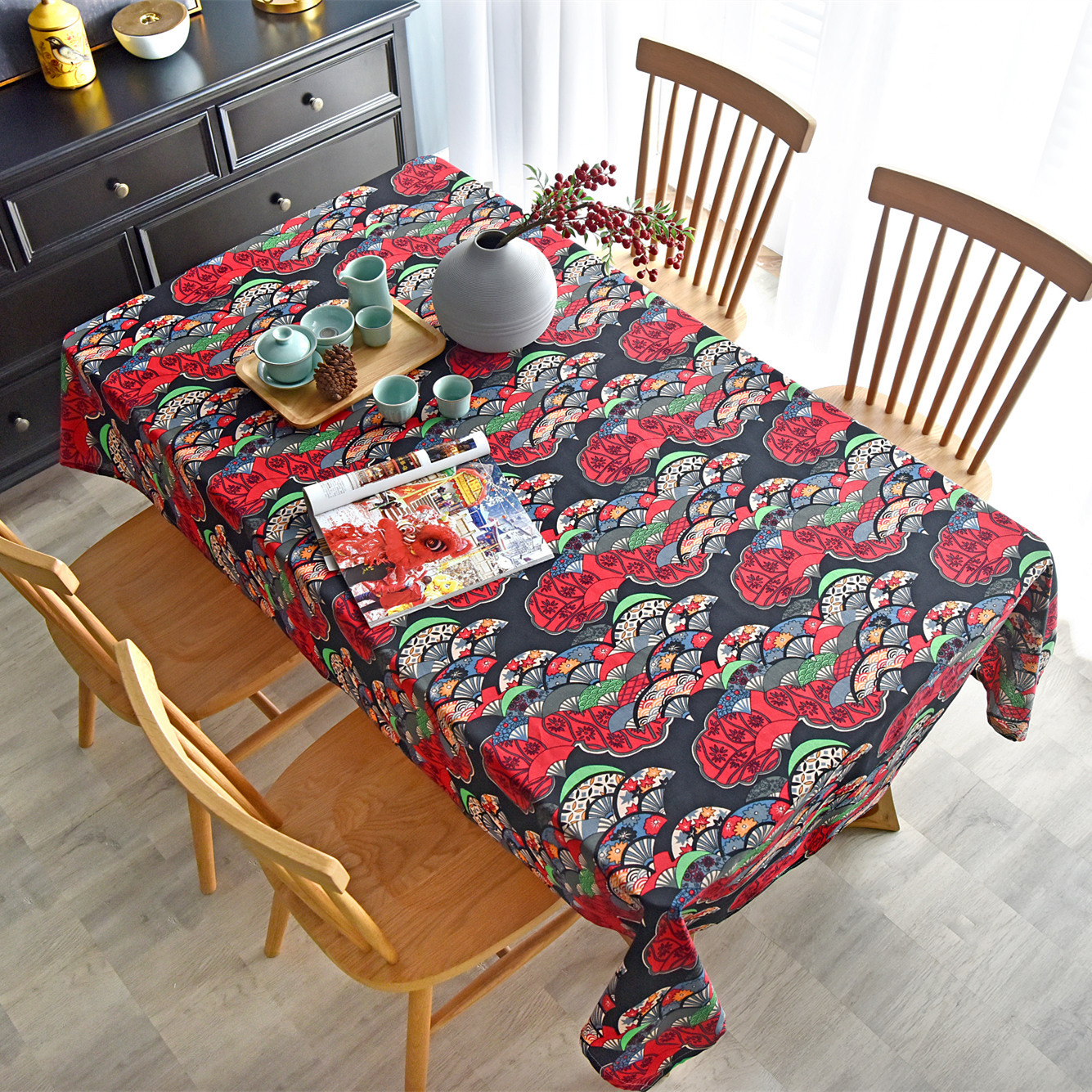 Picture of Hemp cotton digital printed fabric Yunnan Lijiang printed cotton linen fabric ethnic style retro Bohemian fabric
