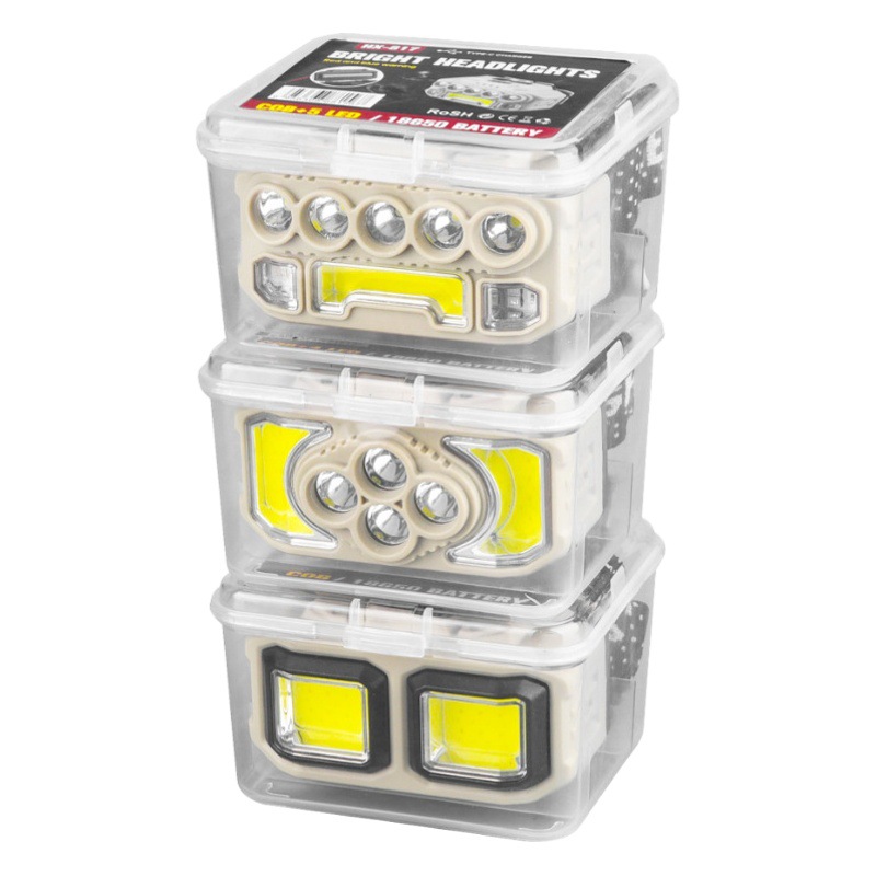 Cross-Border Outdoor Led Strong Light Headlight USB Charging Home Work Light Head Fishing Light Multi-Function Warning Light