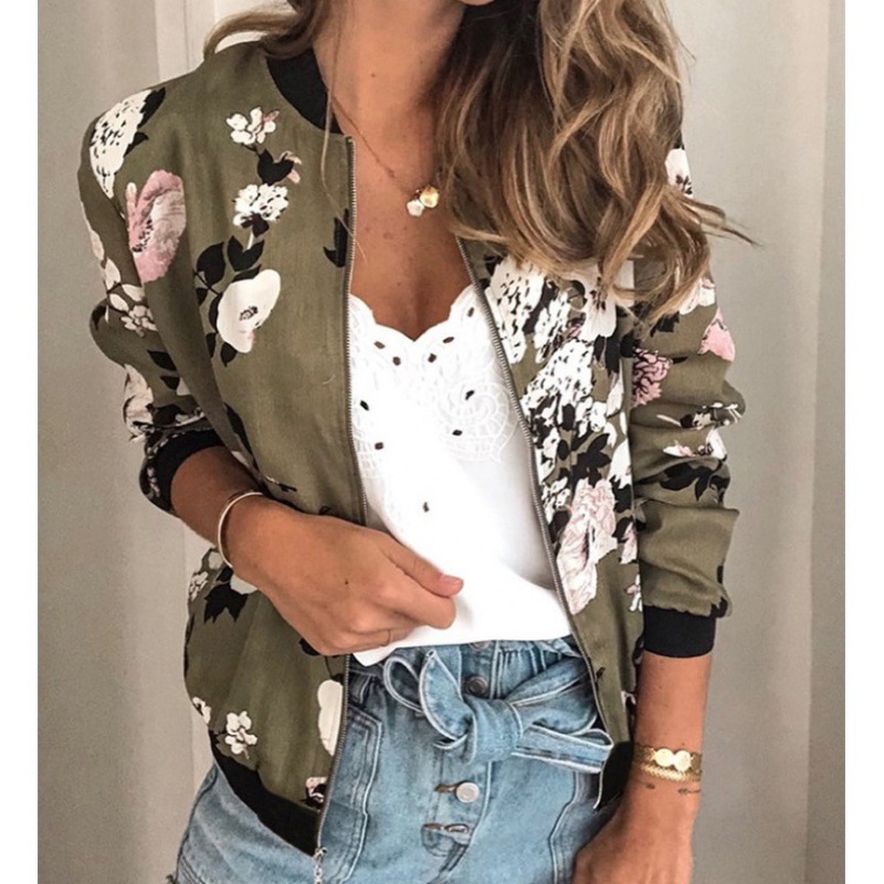 Picture of ebay AliExpress wish2023 Spring and Autumn New Fashion Printed European and American Zipper Winter Long Sleeve Coat Women's Jacket