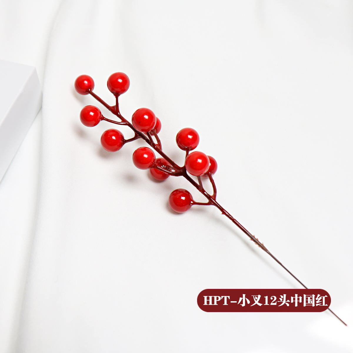 Picture of Source Factory Simulation Red Berry 12 Head Fork Christmas Foam Red Fruit Fortune Fruit Wire Christmas Decoration Accessories