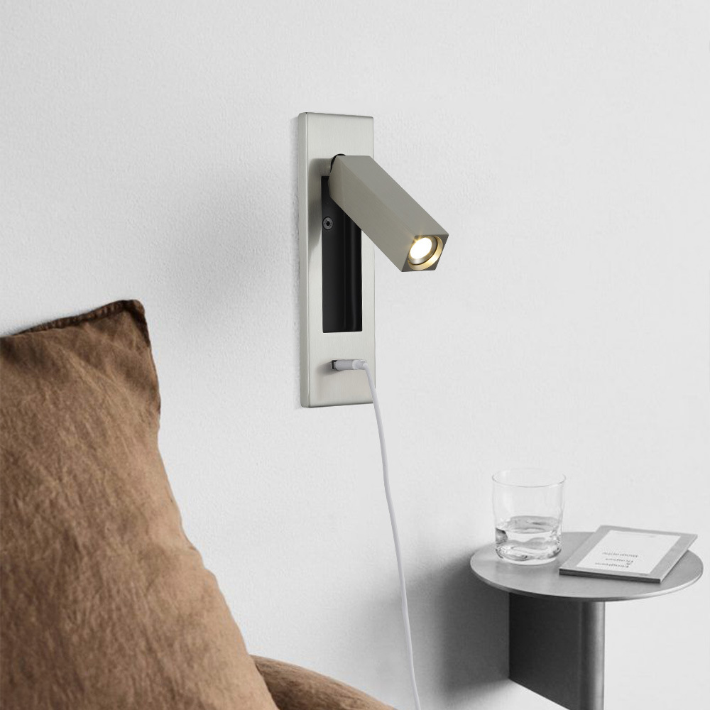 Picture of Cross-Border Engineering Hotel Reading Wall Lamp Embedded Wall-Mounted Lamp Bedroom Bedside Reading Wall Lamp High-End Switch