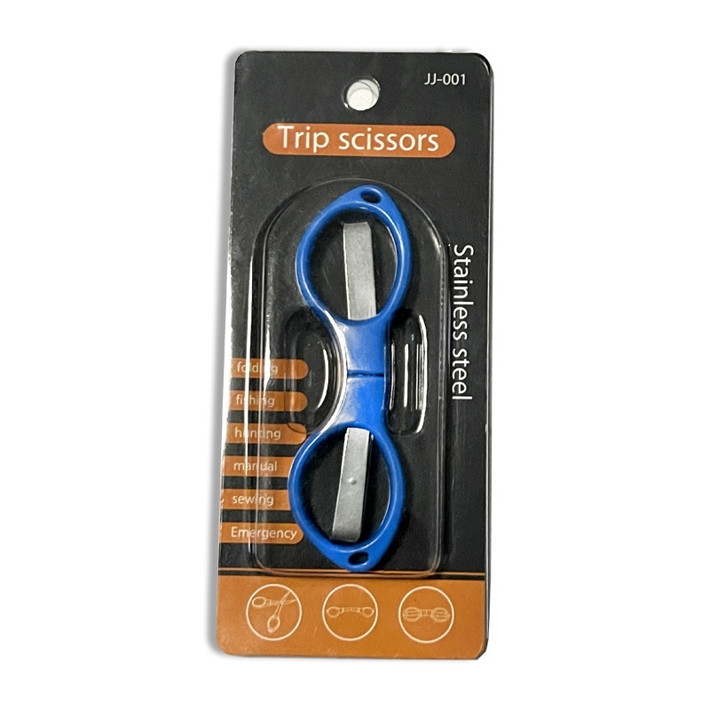 Picture of Stainless steel folding scissors plastic handle/alloy stretch shear travel portable fishing Special 8/eight character scissors wholesale