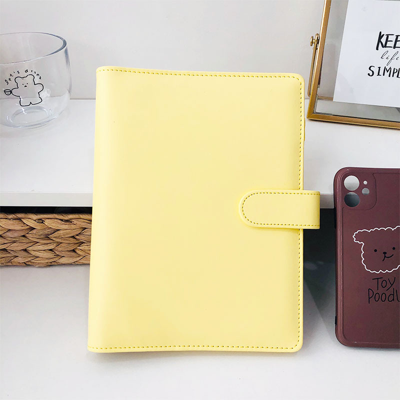 Picture of A5 Macaron Pure Color Loose-Leaf Book Pu Shell Conference Notepad Hand Ledger Notebook Stationery Simple Business Style