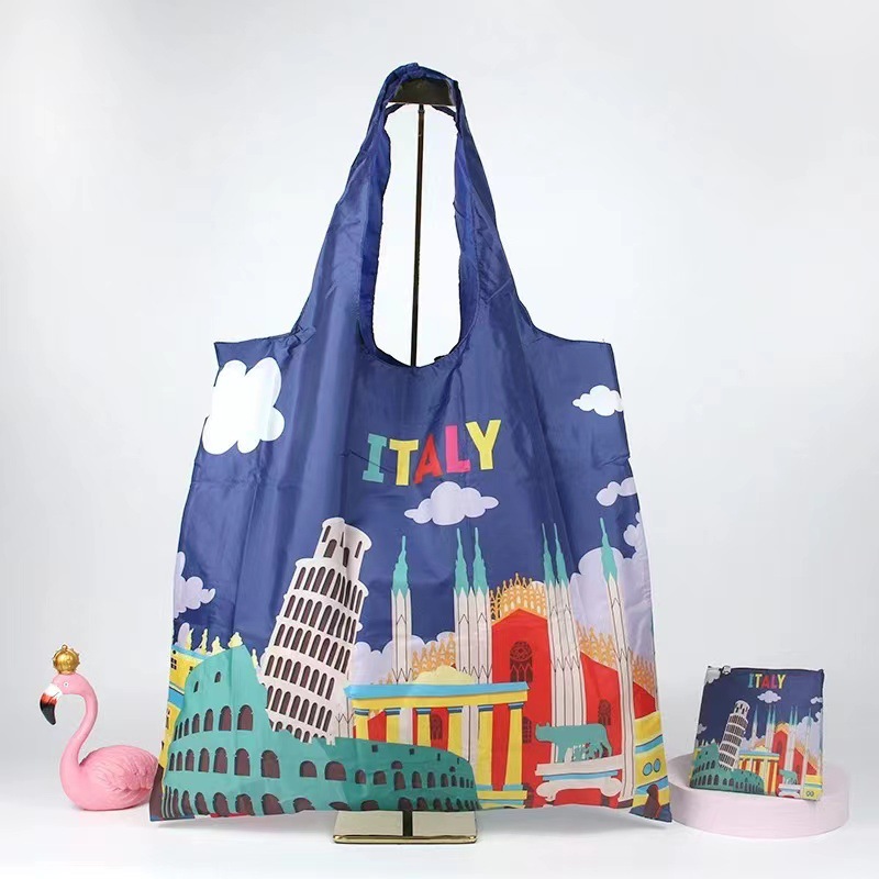 Manufacturer Supplies Supermarket Shopping Bags, Grocery Bags, Foldable Portable Canvas Cartoon European and American Style Tote Bags