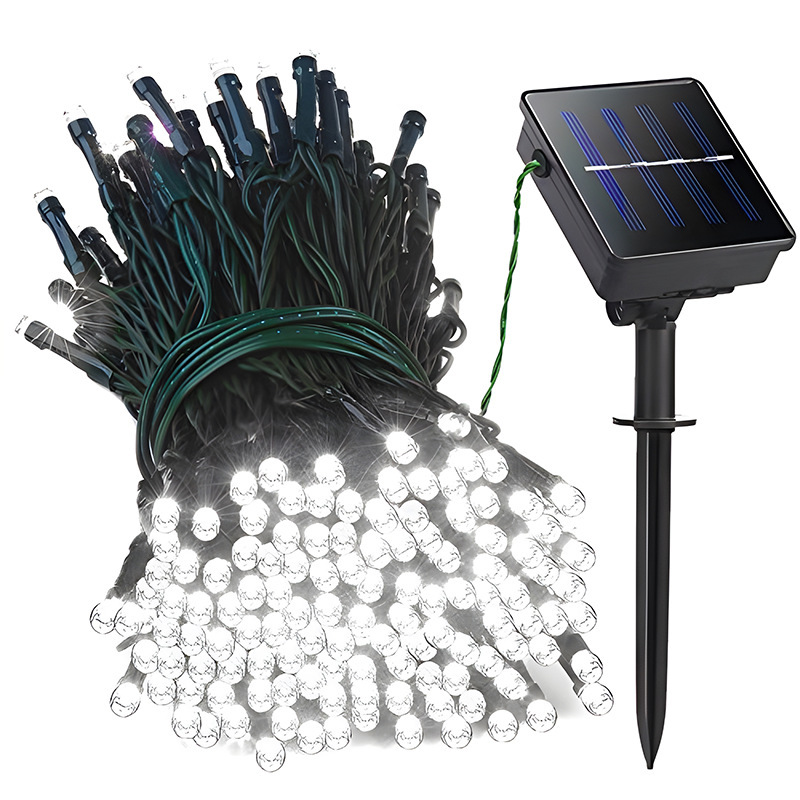 Picture of Solar String Lights Small Colorful Lights Flashing Lights Remote Control Christmas Garden Decoration Starry Sky Waterproof Camping Style Dark Green Line Light String