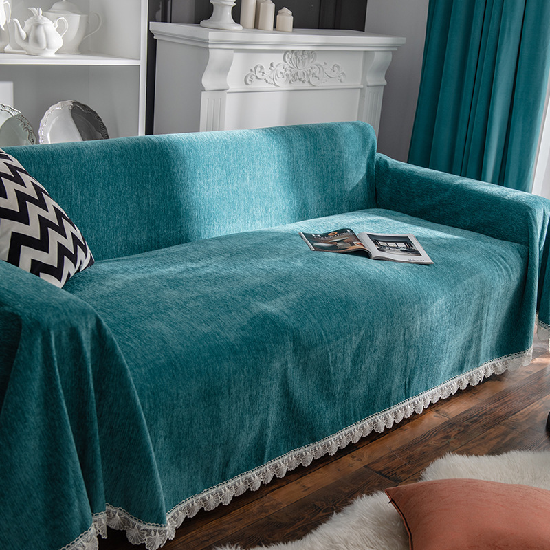 Nordic Solid Color Sofa Cover Chenille Non-slip Sofa Towel All-inclusive Sofa Cover Light Luxury High-end Sofa Cover Towel
