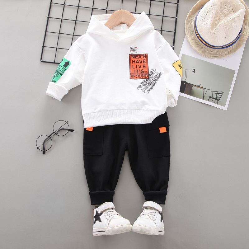 Picture of Boys' Spring and Autumn new children's sports leisure loose hoodie long-sleeved sweater children's clothing two-piece set Wholesale