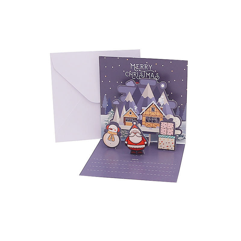Picture of Amazon Stereo Christmas Greeting Card Creative Christmas Eve Message Holiday Card Gift Folding Card Set