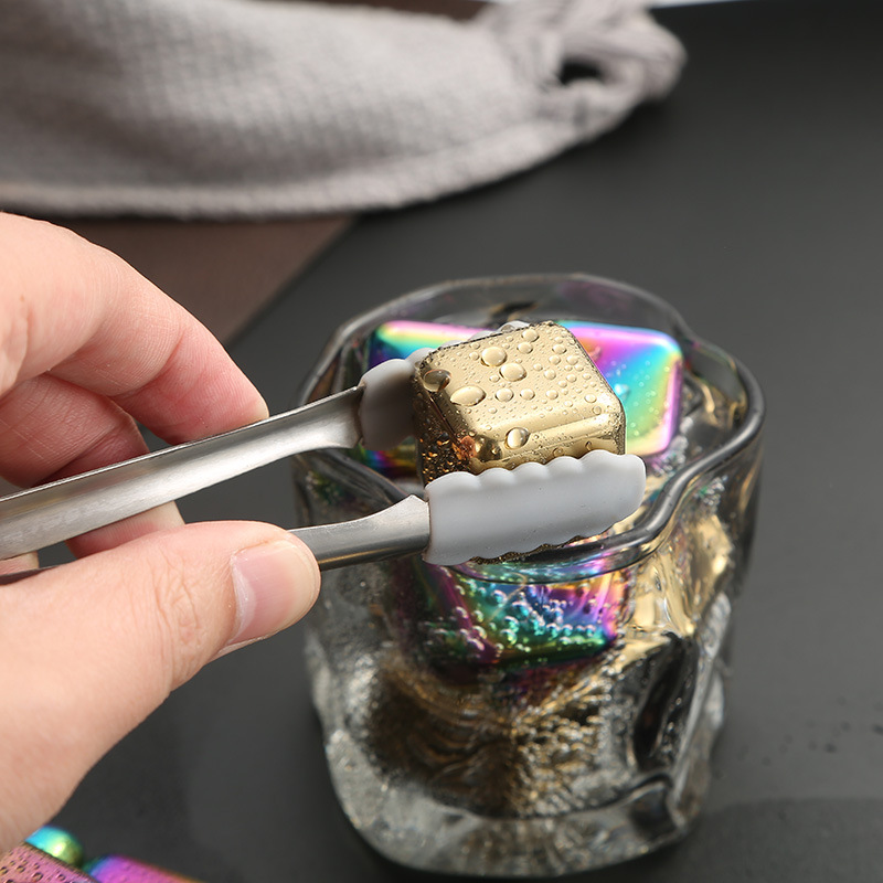 Picture of Cross-border 304 stainless steel ice cubes quick-frozen metal ice cubes suit titanium-plated golden ice wine stone whiskey stone ice particles