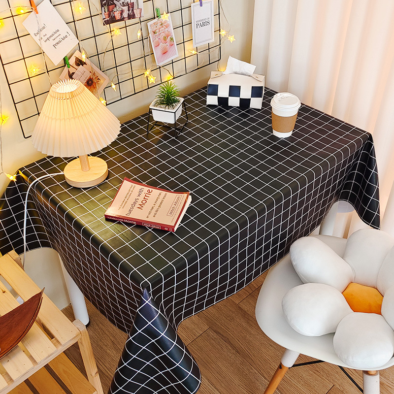 Picture of Tablecloth Waterproof and Oil-proof PVC Coffee Table Table Mat Dining Table Tablecloth Picnic Stall Student Desk Dormitory Decorative Cloth