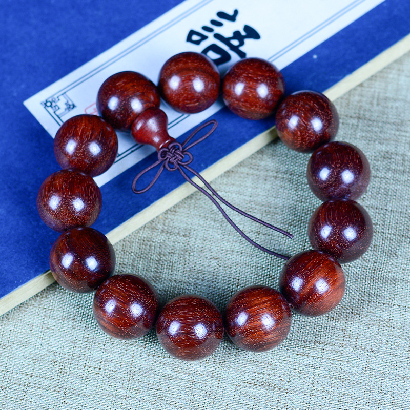Picture of Natural Indonesia True Venus Leaflet Rosewood High Density Submerged Blood Sandalwood 108 Buddha Beads Plate Wen Play Men's and Women's Handstrings
