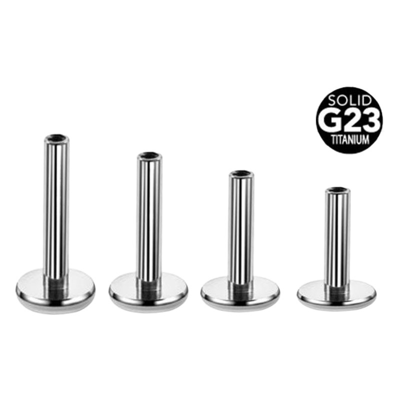 G23 Titanium Alloy Ear Stud Lip Stud Base 1.0mm 1.2mm 1.6mm Puncture Fitting Perforated Thread
