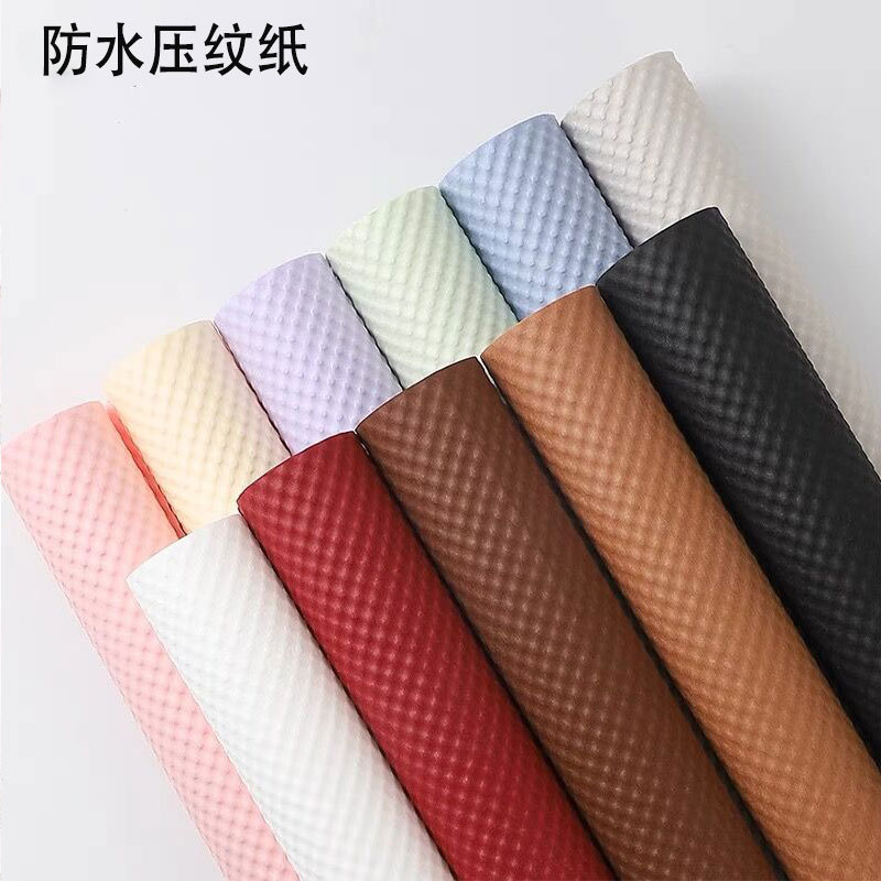 Flower wrapping paper three-dimensional art embossed waterproof flower wrapping paper floral Kraft paper decorative gift packaging wholesale