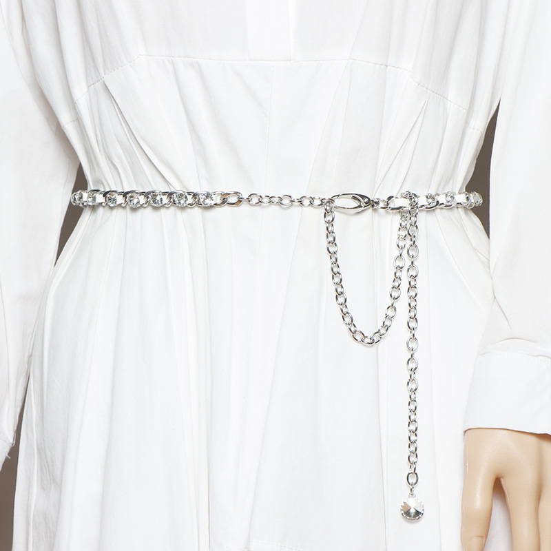 Picture of Internet Celebrity Metal Rhinestone Waist Chain Women's ins Korean-style Flash Diamond Chain External Fashion All-match Belt Decoration with Skirt