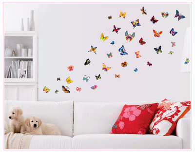 Explosions Butterfly Dancing Wall Stickers Dazzling Color Children's Room Bedroom Living Room Decorative Stickers [AY1043B]]
