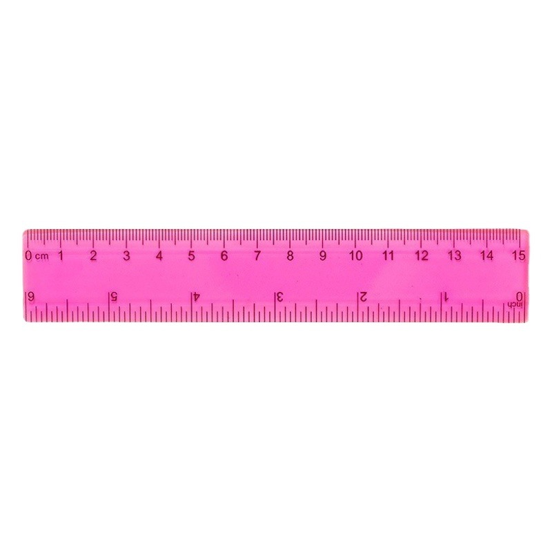 Cross-border 15cm ruler color thickened double scale transparent plastic ruler source wholesale color ruler