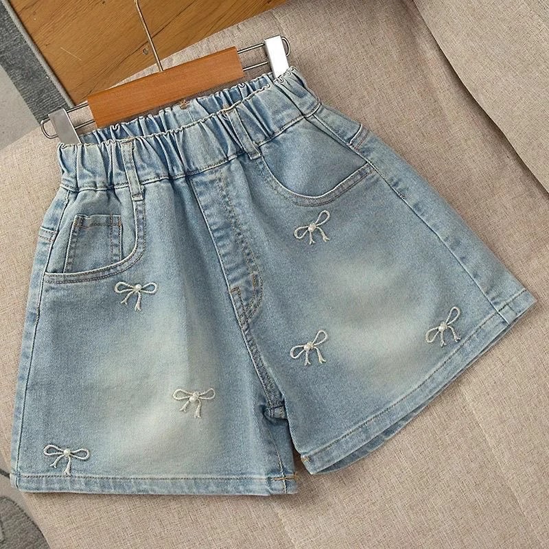 Girls' Denim Shorts Summer 2025 New Style Children's Pants Summer Thin All-match Children's Shorts for Big Children