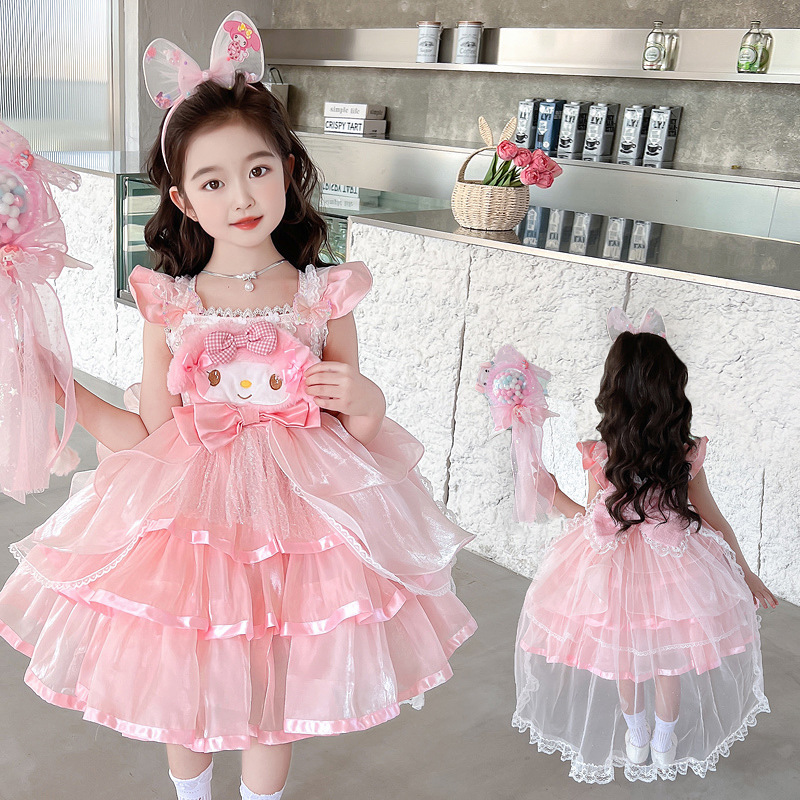 melody lolita girls' princess dress children's summer suspender dress little girl's birthday dress fluffy dress