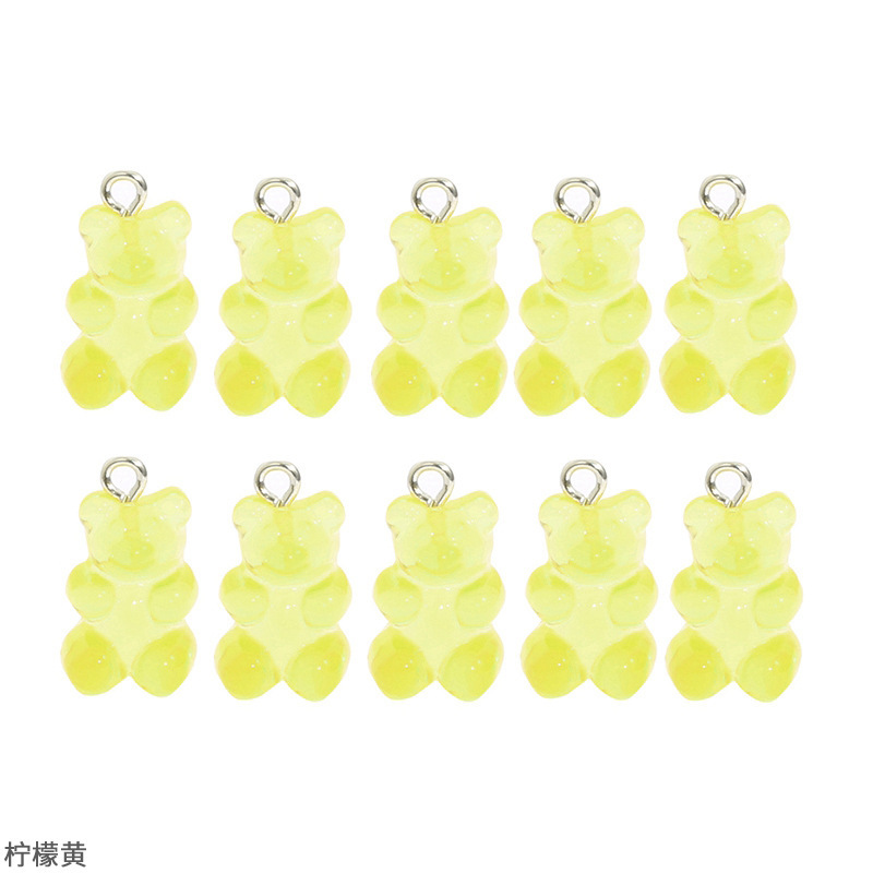 Picture of Transparent Candy Color Resin Bear Accessories Handmade DIY Homemade Bracelet Earrings Jewelry Keychain Pendant Material