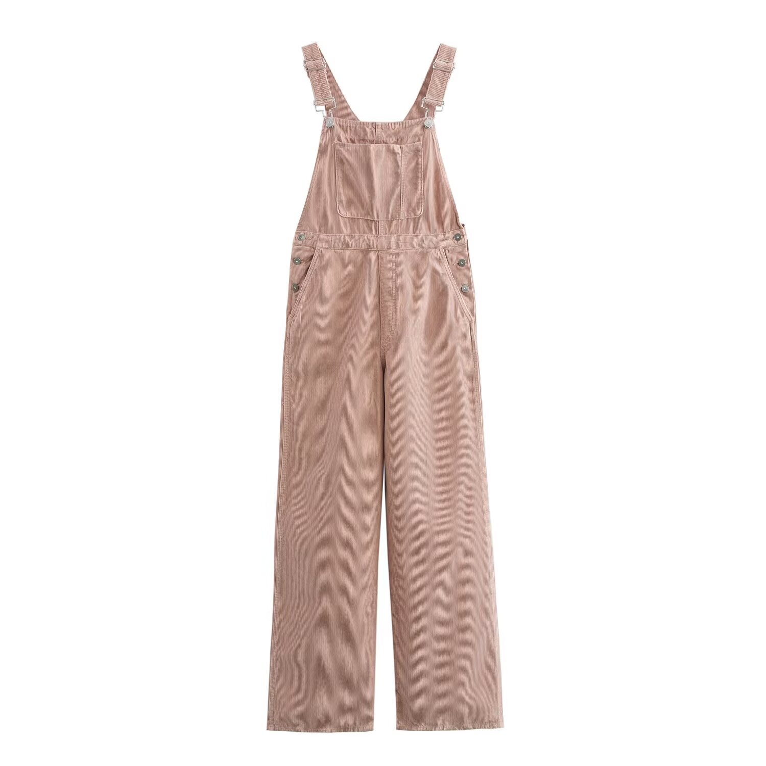ZA cross-border women's clothing wholesale European and American style new fashion simple corduroy strap jumpsuit 8197294