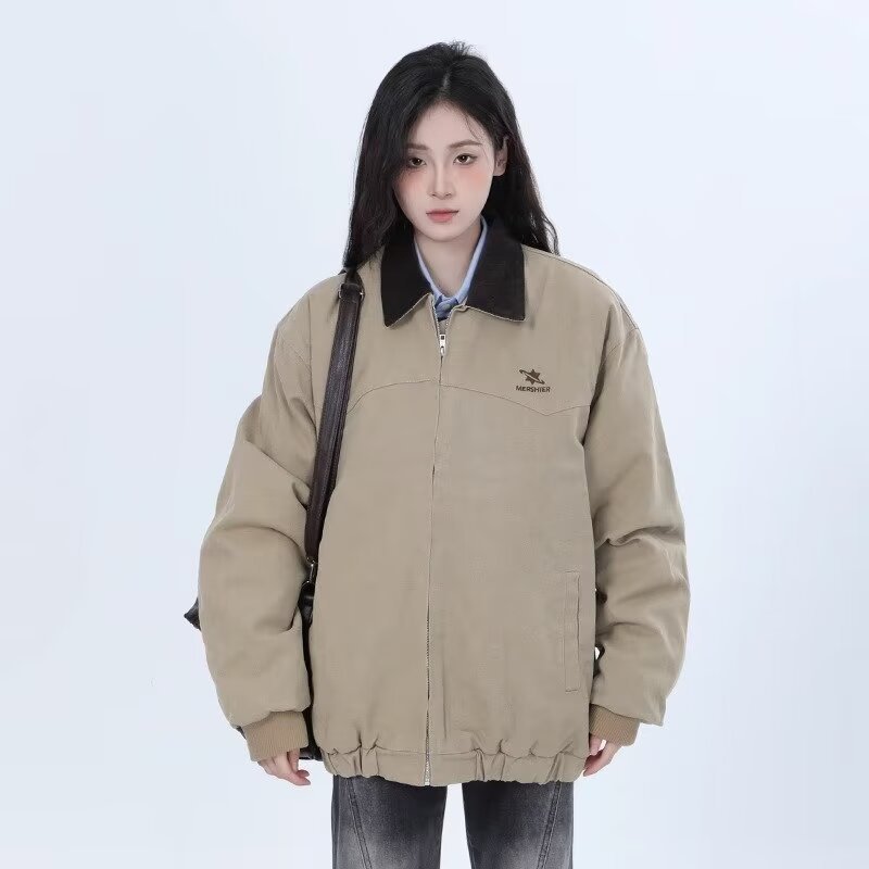 Cross-border 2024 Cotton Little Martin Top Spring and Autumn Jacket American Vintage Baseball Suit Loose Bomber Jacket Women