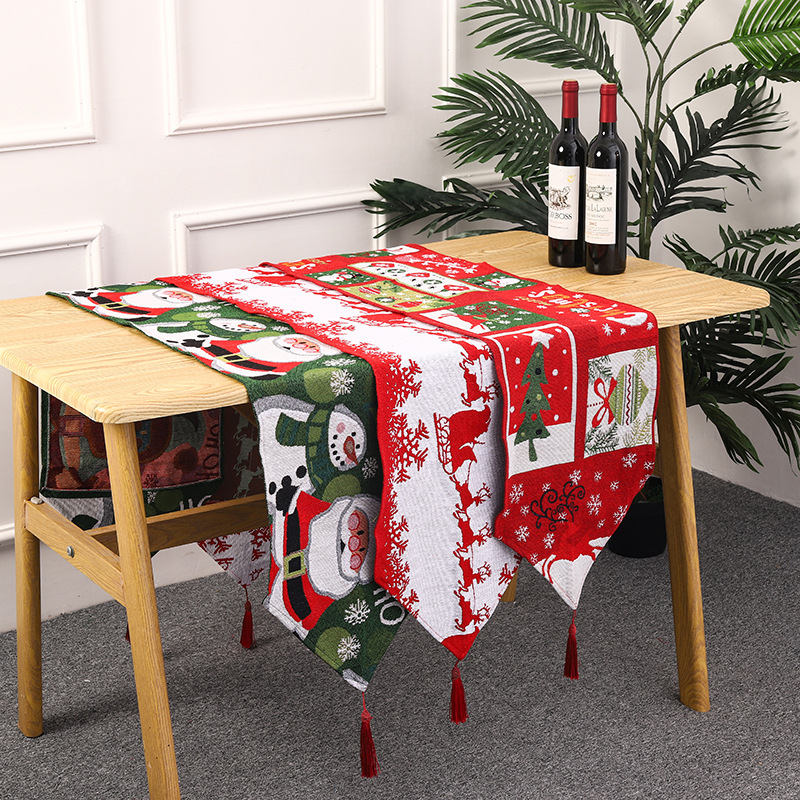 Cross-border New Creative Christmas Home Decoration Products Knitted Cloth Table Flag Hotel Table Decoration Holiday Dress