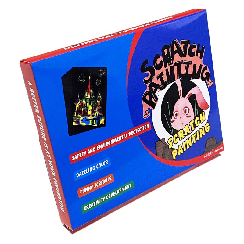 Holiday Gift Meiko 32K Scratch-Off Export Set Scratch-Off Painting Set Kidsren's DIY Colorful Scratch-Off Paper
