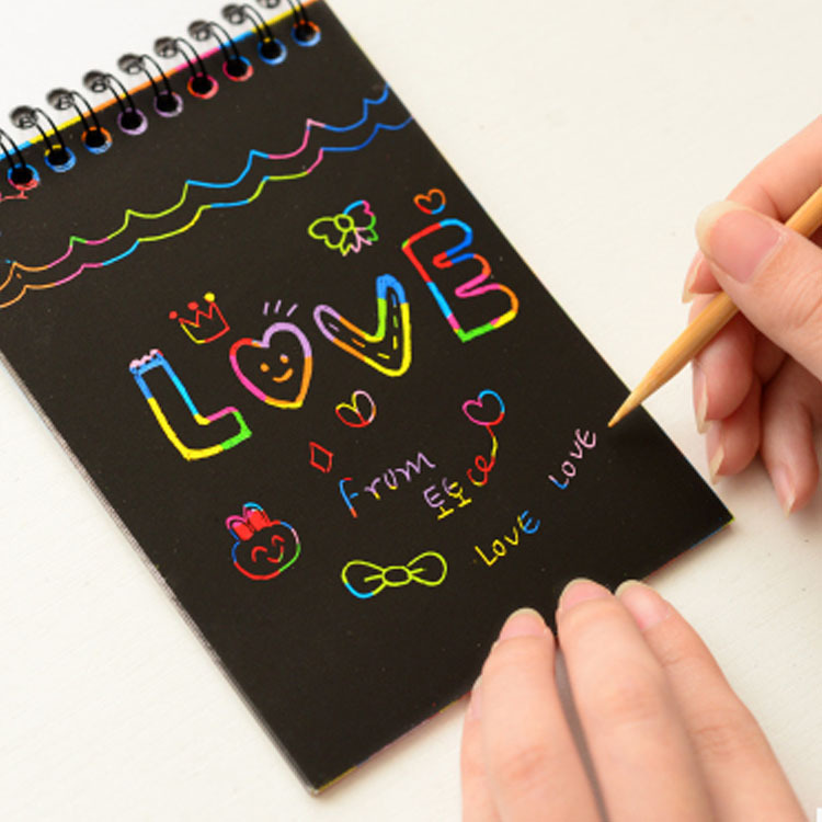 Picture of Children's DIY scratch painting book creative colorful graffiti book kindergarten art supplies wholesale student stationery Painting Book