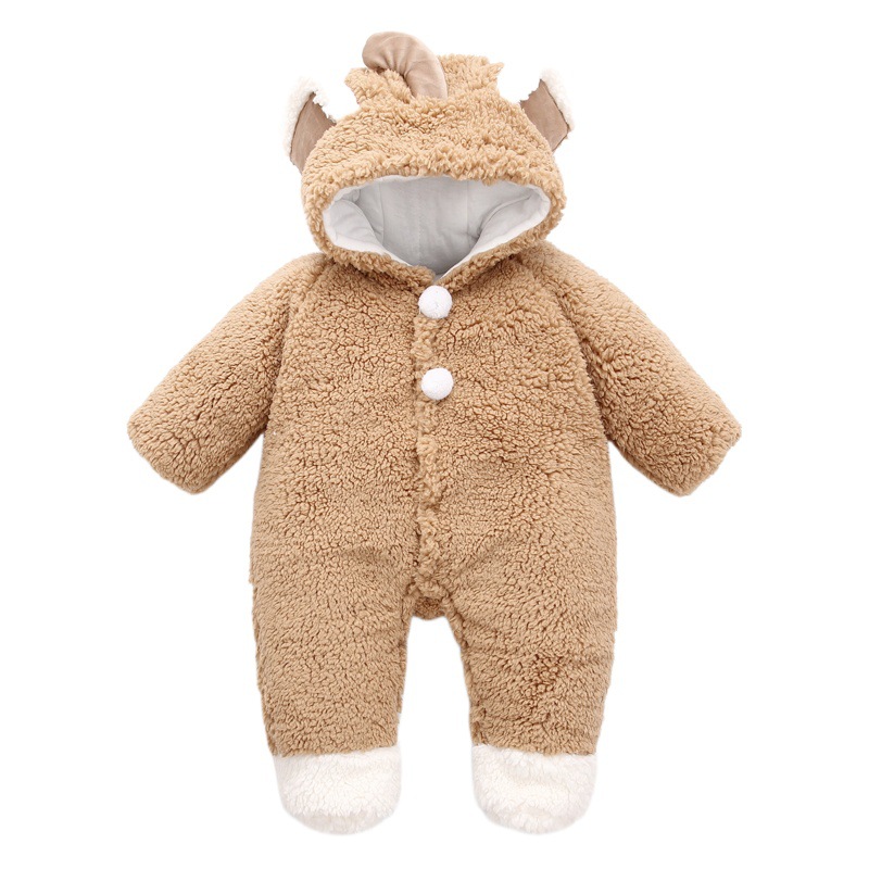 Baby Winter Thickeneded Warm Cotton Clothes Baby Short-Sleeved Harem Outing Clothes Newborn Clothes Winter Clothes Crawl Clothes