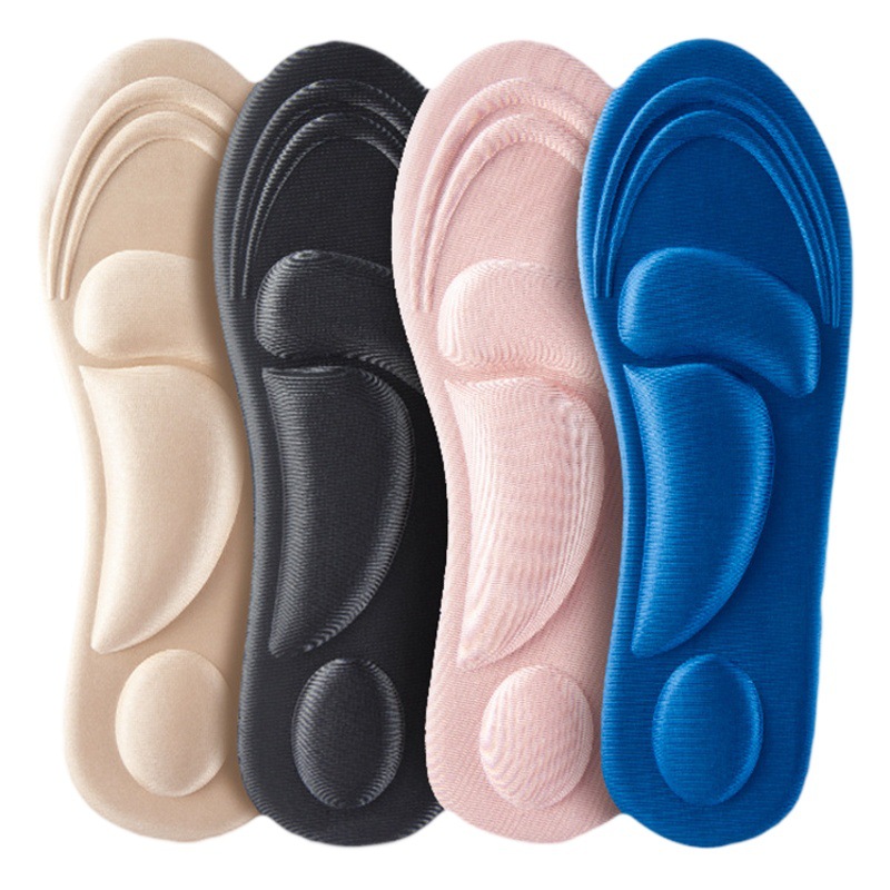4D Sports Insole Women High Heels Sweat Absorbing Shock Absorption Summer Men's Arch Support Disposable Military Training Ventilating Cushion
