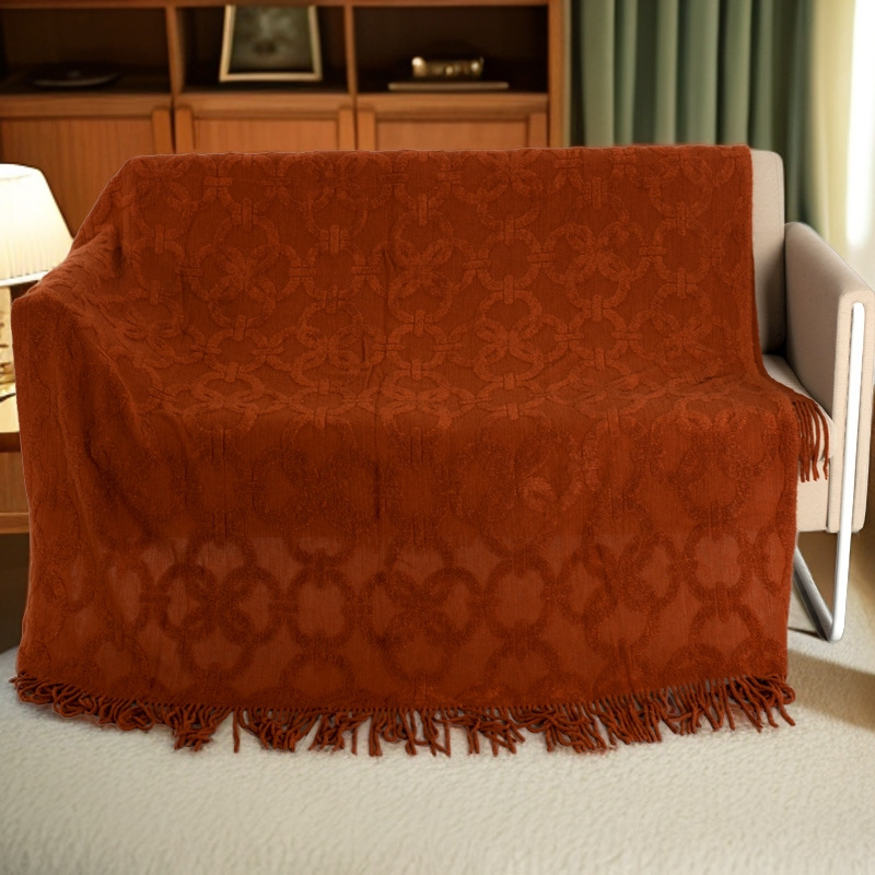 Picture of 3A003 Terry Chain Casual Blanket Pure Color Knitted Blanket Sofa Cover Blanket Bed and Breakfast Hotel Versatile Bedside Blanket