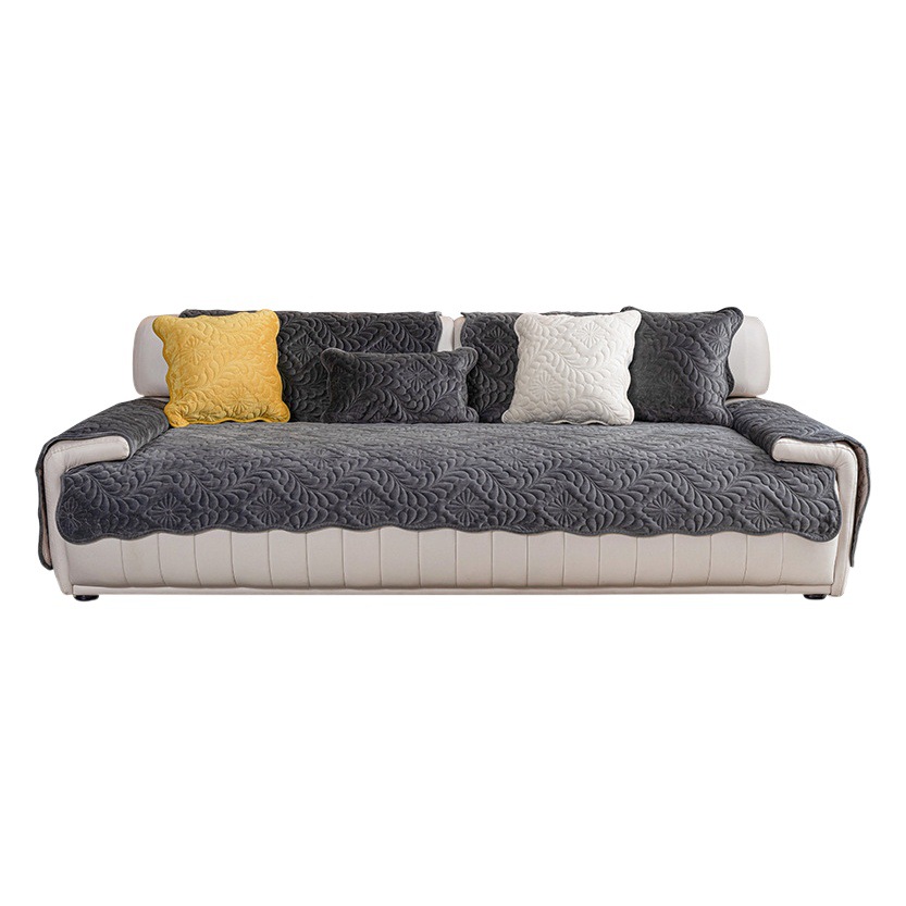 Milk Velvet Sofa Cushion Winter Plush Thickened Non-Slip Seat Cushion Leather Sofa Cover New 2025 Simple Cover Cloth