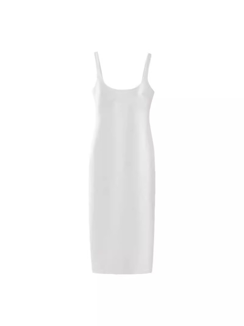 Foreign Trade Cross-border ZA Women's 2024 Summer New French Slim-fit Backless One-step Dress Sling Knitted Long Dress