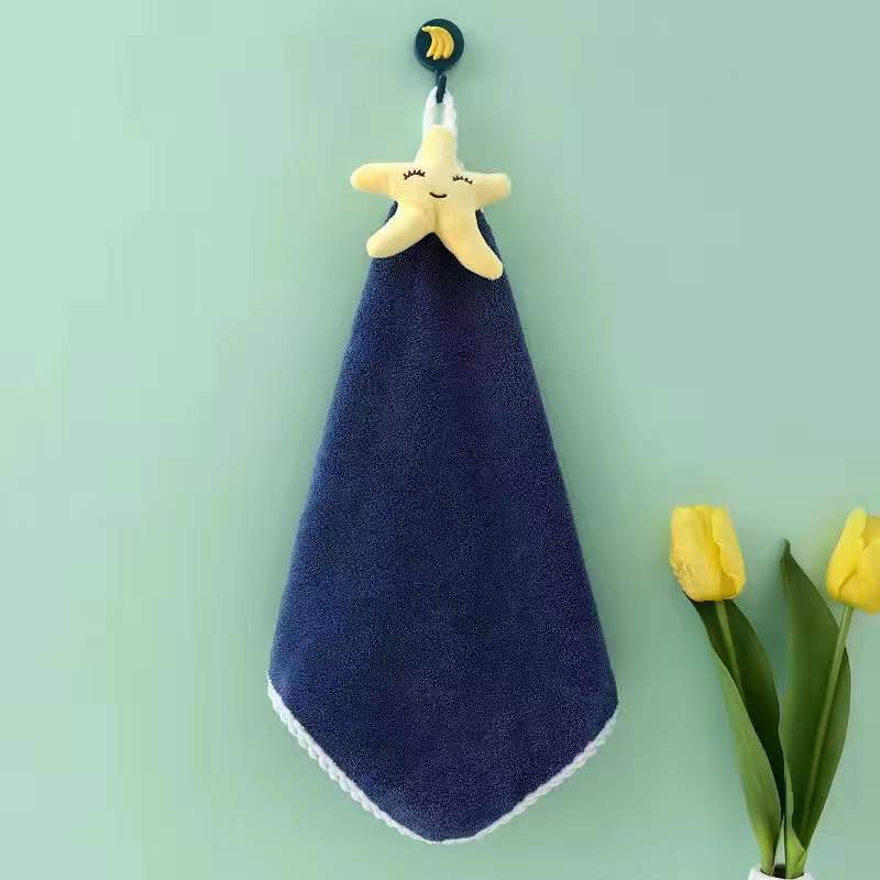 Picture of Hand Towel Hanging Cartoon Hand Towel Coral Velvet Thickeneded Water-Absorbent Non-Stinky Hand Towel Handkerchief Souvenir