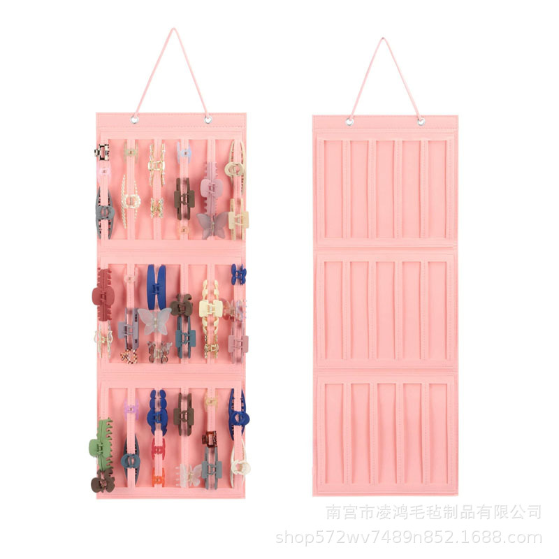 Cross-border Headwear Felt Hairpin Storage Hanging Bag Children's Hair Card Jewelry Wall Hanging Storage Convenient Folding