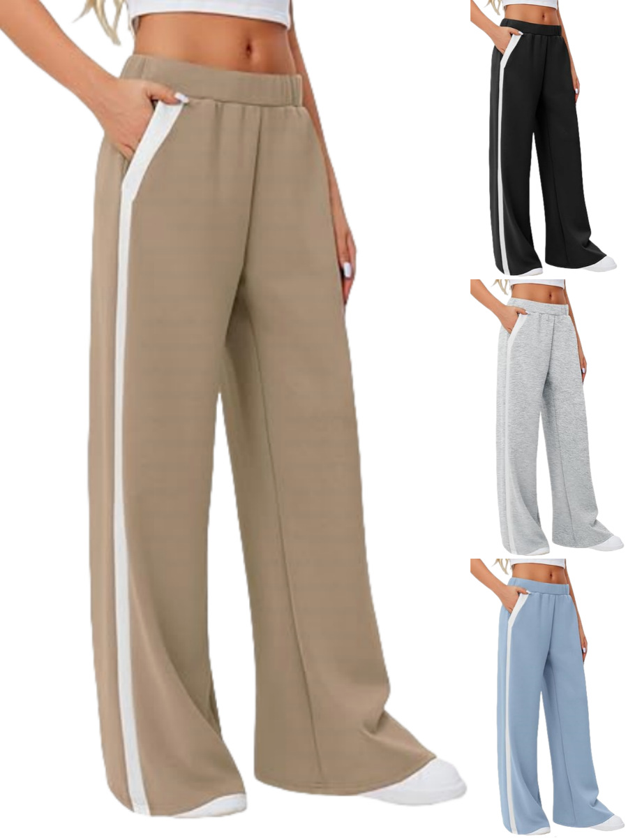 Foreign Trade Amazon Autumn Women's Wide-Leg Yoga Pants High-Waisted Loose Casual Pants with Pockets High-Waisted Slimming