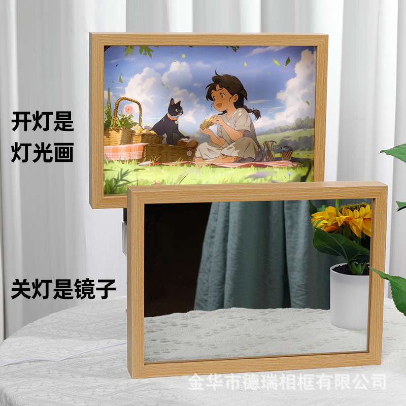Light painting photo frame magic mirror nightlight handmade photo frame ornaments to send girlfriend girlfriends creative manufacturers in stock wholesale