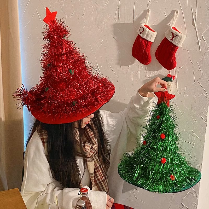 Christmas decorative hat holiday party adult children dress up headdress photo props onion wool strip Christmas hat