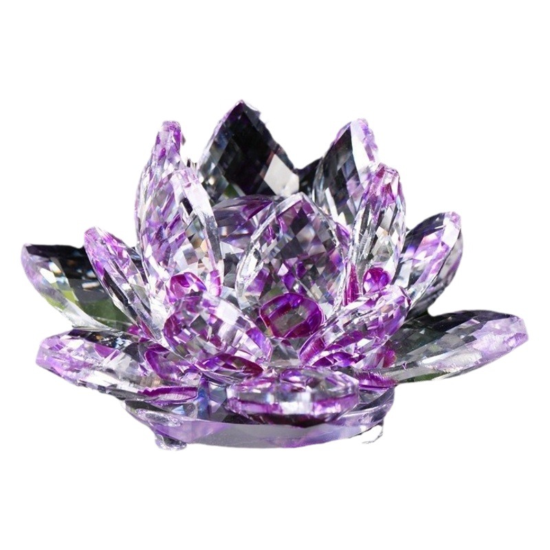 Cross-Border Crystal Lotus Crafts Home Decoration Creative Decorations Lotus Living Room Ornaments Manufacturer Wholesale