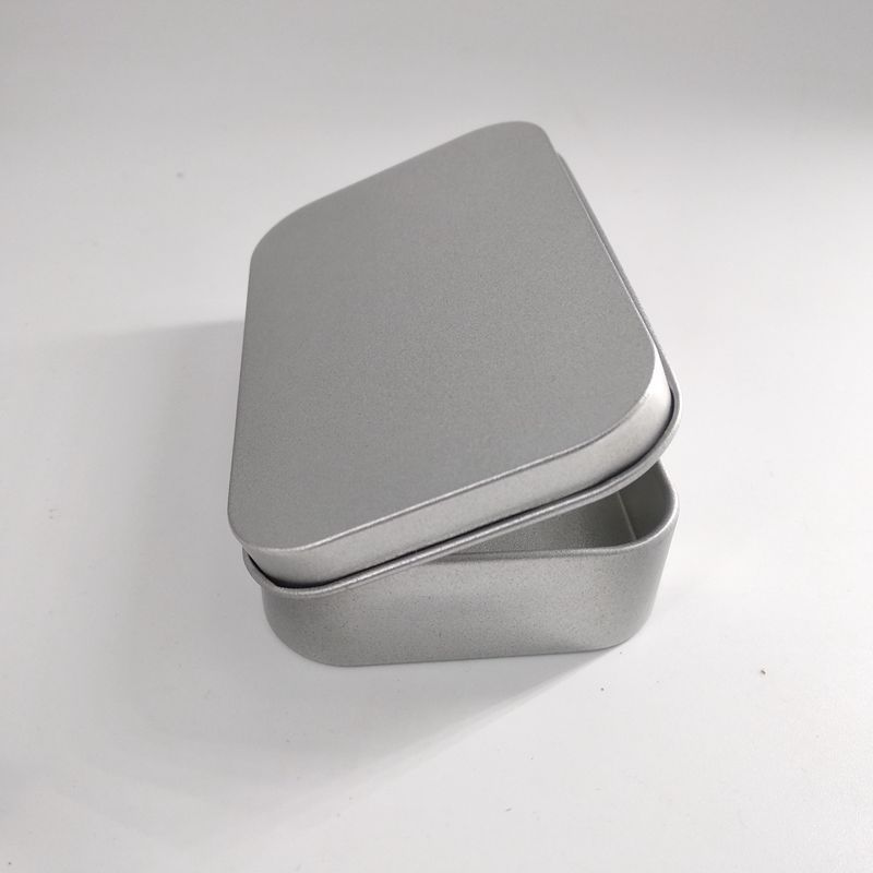 Flip-Top Tin Box USB Flash Drive Small Iron Box in Stock 9X6 Silver Rectangular Tinplate Box Cigarette Box Flip-Top Style