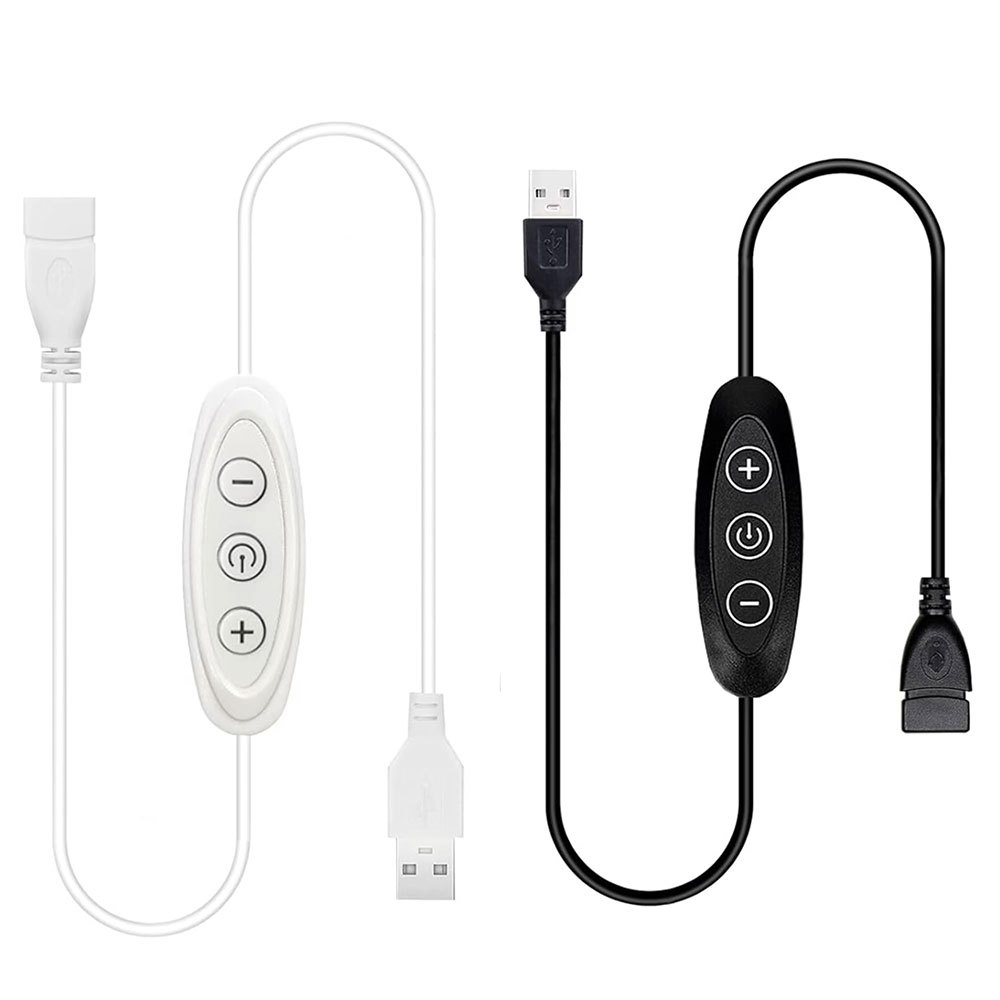 LED monochrome 9-speed dimmer switch line USB line stepless dimming power line night light three-button switch line