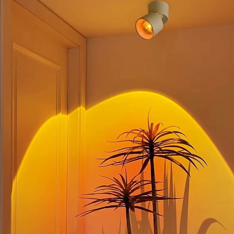 Picture of Sunset Red Spotlight Sunlight 2023 Bedroom Atmosphere Light Embedded Internet Red Spotlight
