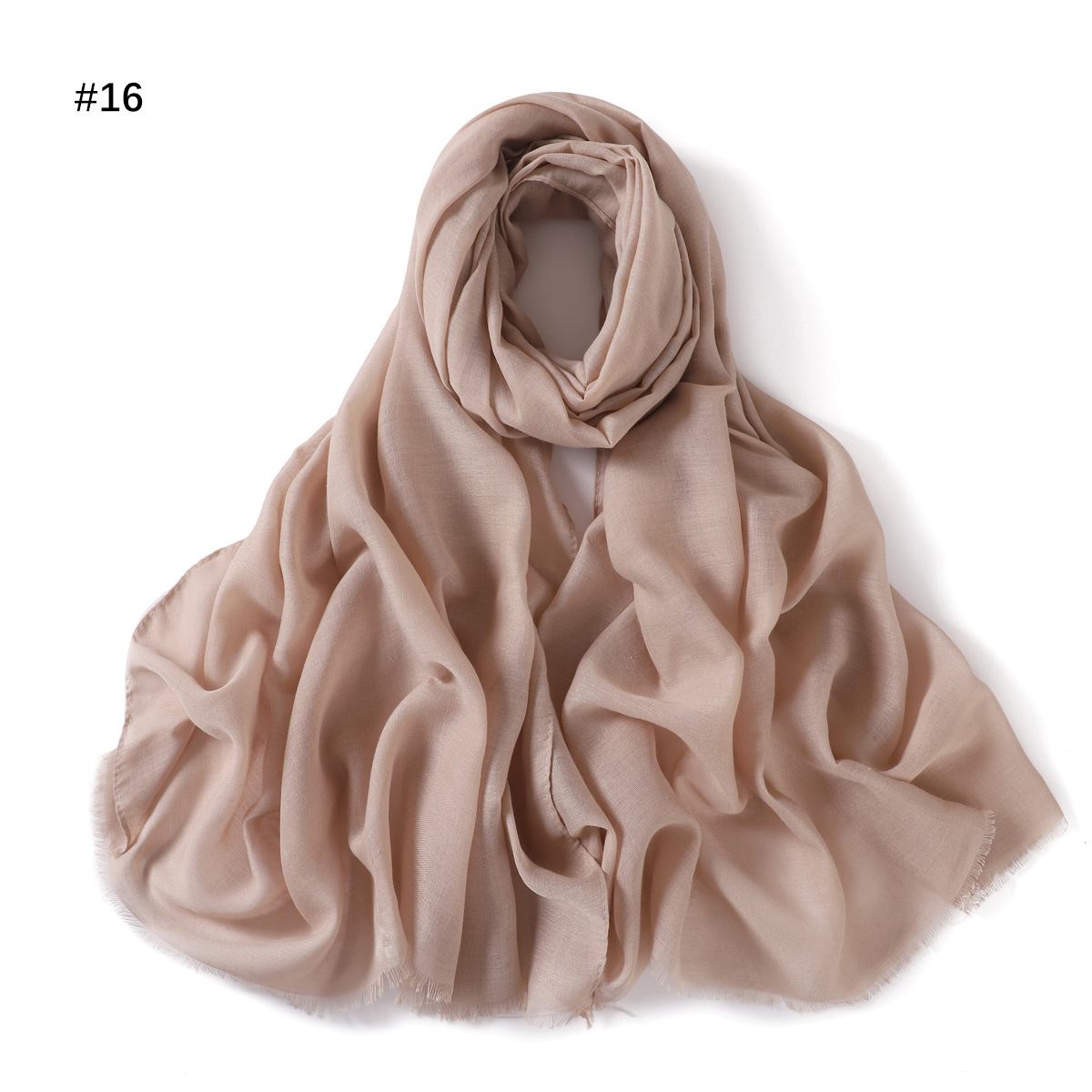 Picture of New fashion cotton and linen soft autumn and winter combed cotton monochrome short beard flat long scarf scarf scarf scarf scarf shawl in stock