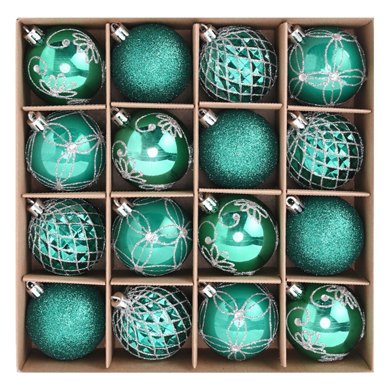 Cross-border new 6cm/16PCs Christmas ball color plating Christmas ball set Christmas tree pendant decorative ball