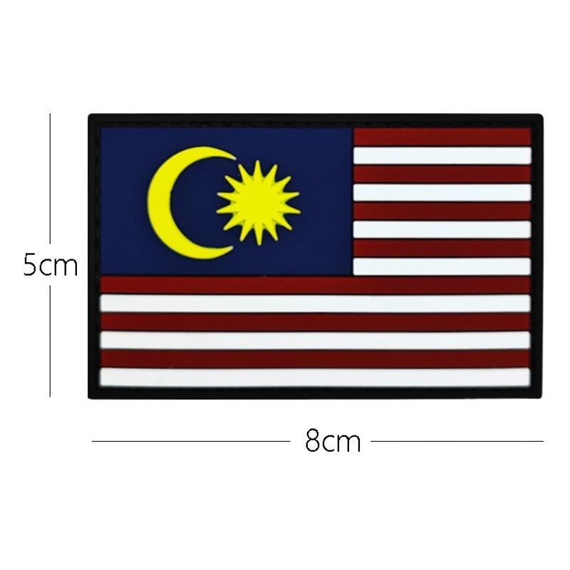 Malaysia Flag Velcro Chapter Cloth Sticker Clothing Backpack Accessories Malaysia Rubber PVC Flag