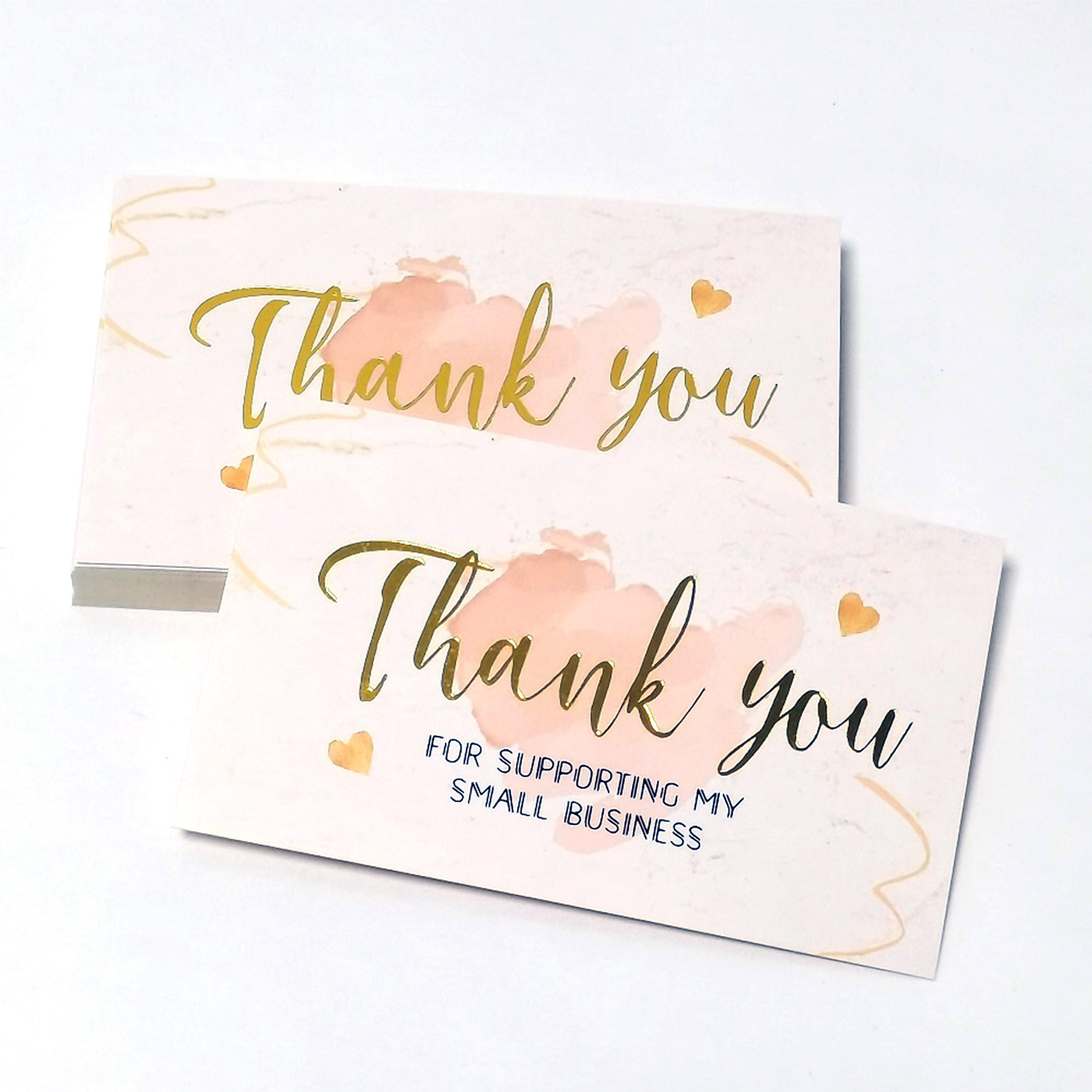 Picture of 30 sheets/Pack simple flower Thank You stamping card business card gift packaging decoration card English mini thank you card
