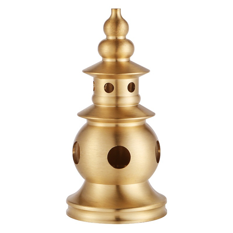 Brass 9 Nine-Story Wenchang Tower Ornament Small Tower Pagoda Study Desktop Decoration Crafts Manufacturer Wholesale