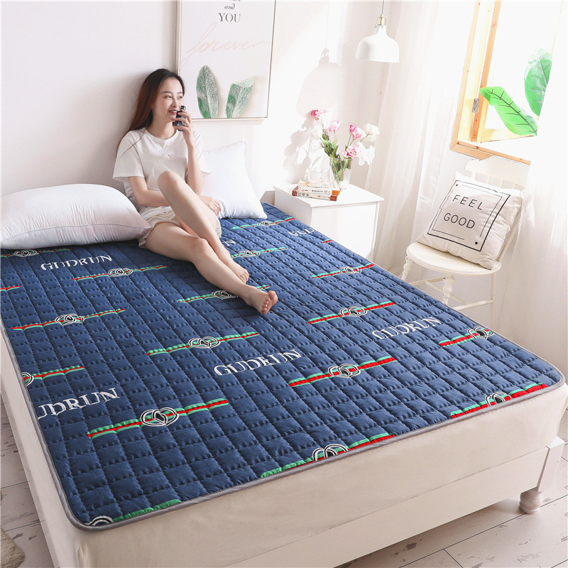 Picture of Four Seasons Mattress Cushion Household Protective Pad Thin Student Dormitory Single Bed Mattress Cushion Folding Bedroom Double