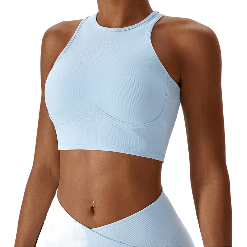 Zechuang shockproof high strength running fitness sports vest thread hollow back tight yoga bra 8333