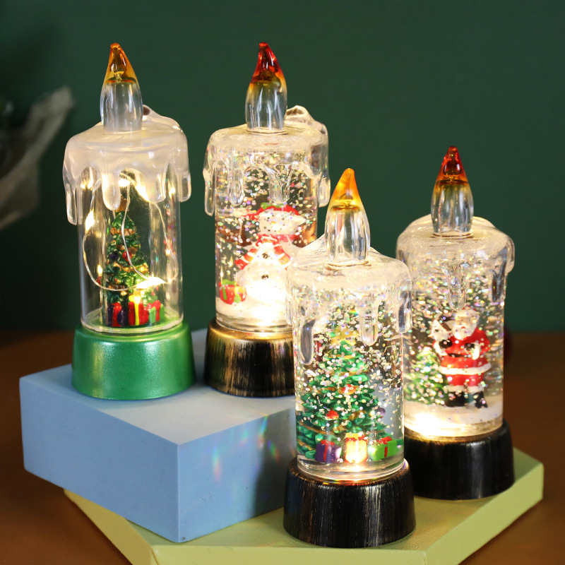 Picture of Cross-Border New Christmas Decorations Crystal Ball Old Man Snowman Candle Lamp Luminous Night Light Desktop Ornament Lamp